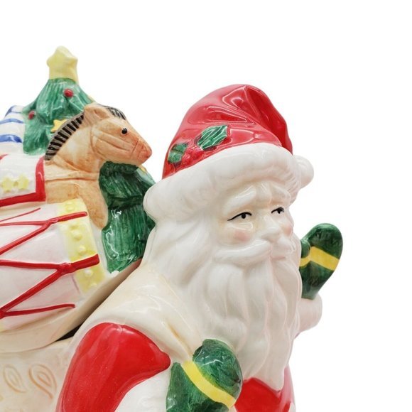 Vtg Santa Clause Ceramic COOKIE JAR Epicure Essentials Carter Hawley Hale Stores - Picture 2 of 9